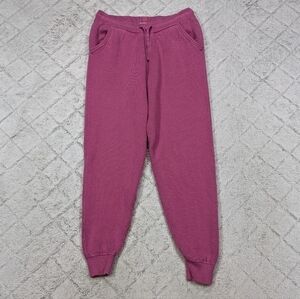 Tommy John Joggers Women's M Pink Berry Sweater Lounge Ribbed Texture
